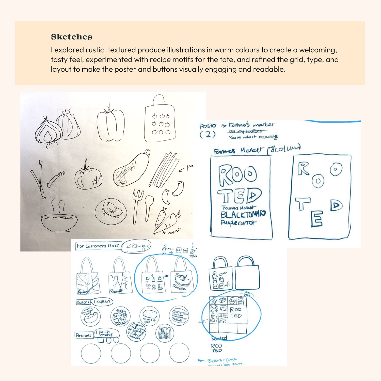 Poster design of Rooted social-enterprise Farmer's Market